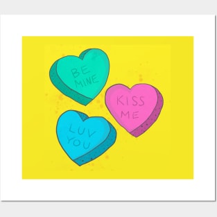 Candy hearts Posters and Art